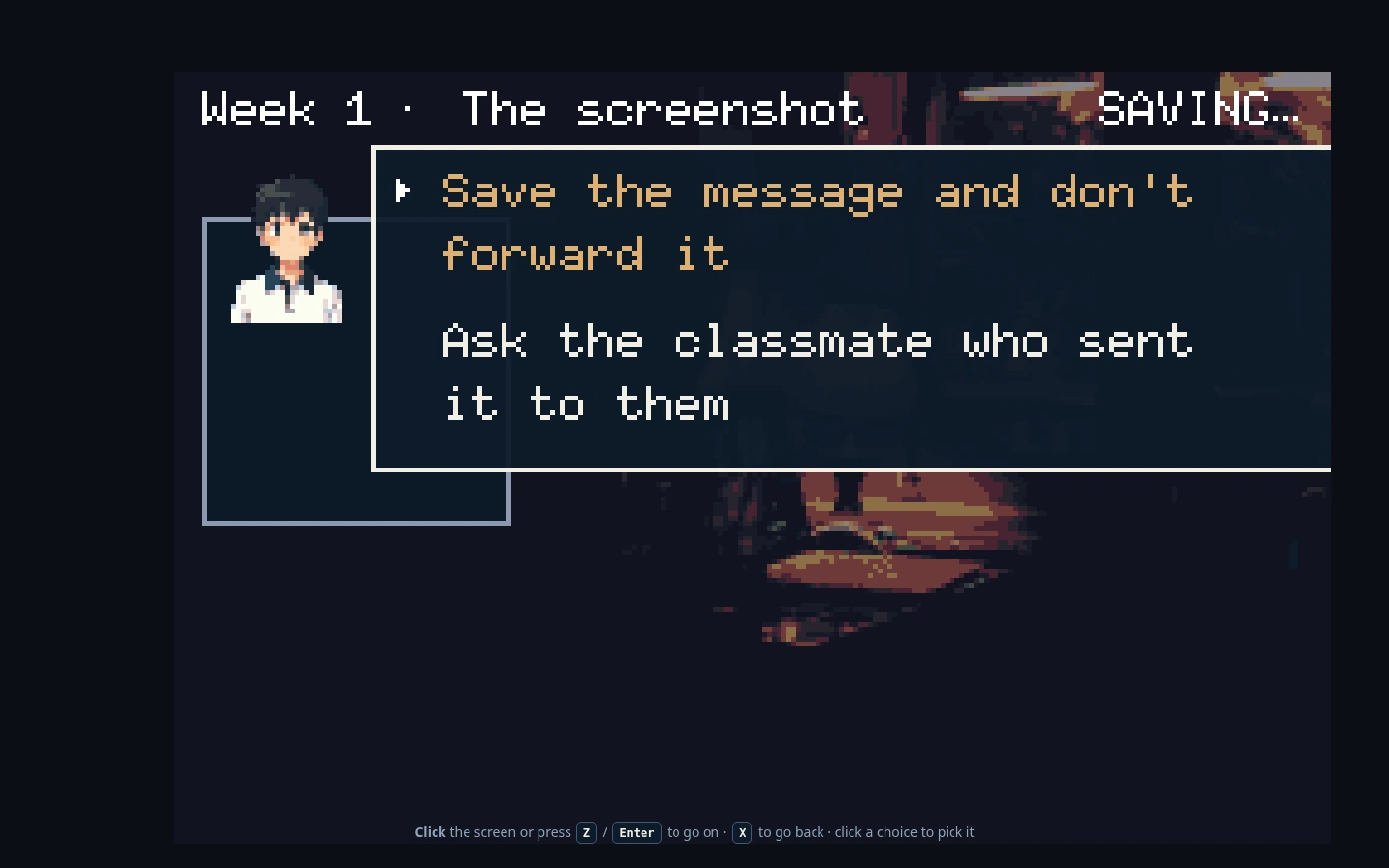 Replay — a private choice menu